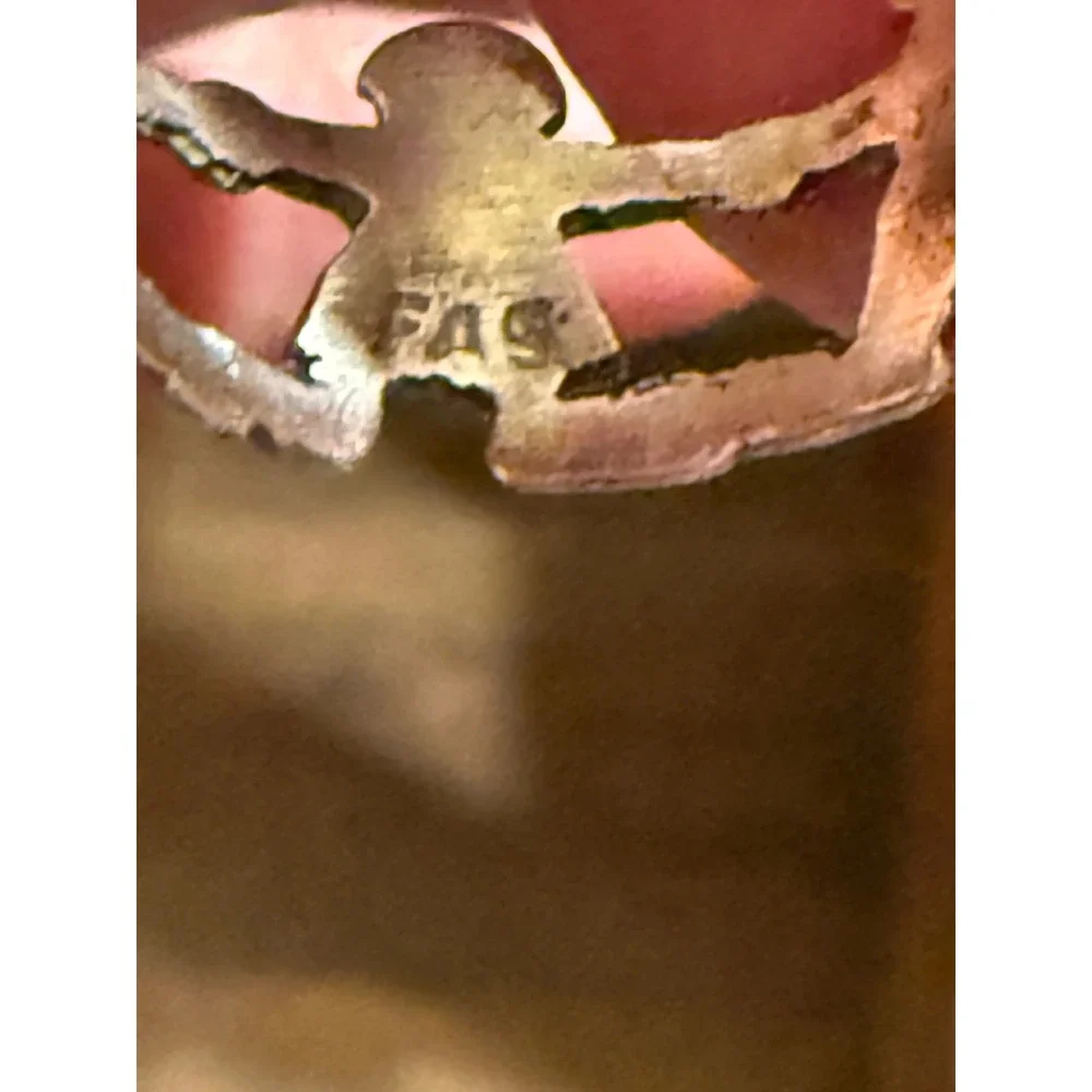 FAF Sterling Silver 925 Boy and Girl Holding Hands Cut Out Band Ring Size 8